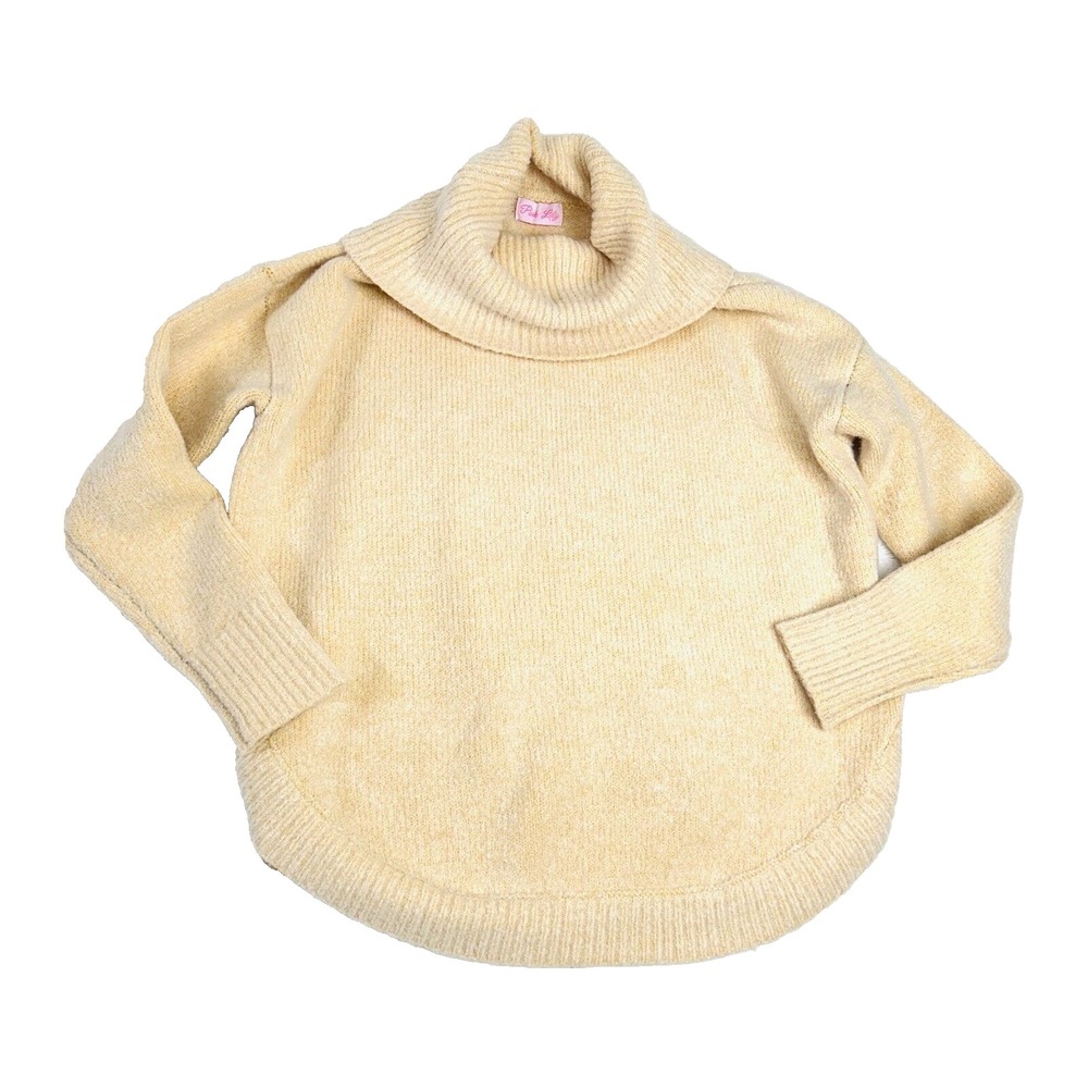 Pink Lily Cowlneck Sweater Size M Cream Yellow Soft‎ Oversized Comfy